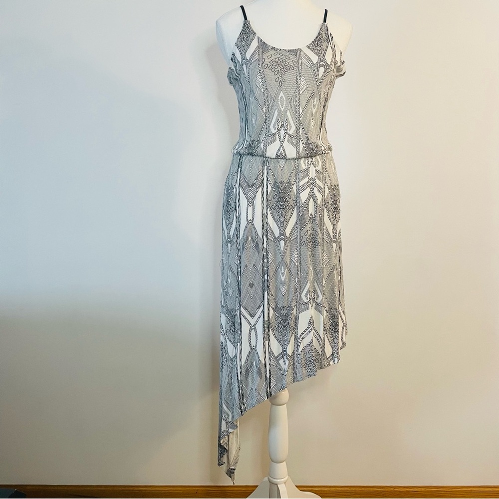 Summer Asymmetrical Diagonal Hem Dress Black White Mossimo Supply Co. Small